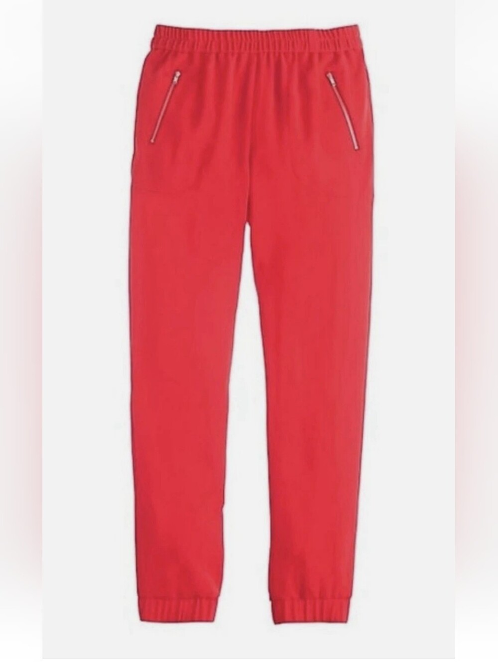 NWT J. Crew Red Matte Crepe Jogger, Sz 14